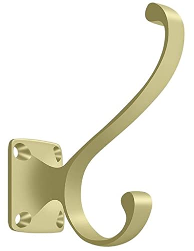 Heavy Duty, Coat and HAT Hook UNLACQUERED Bright Brass - color: Unlacquered Brass