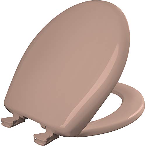 Bemis Classic Colors Slow Close Toilet Seat, Easy Clean Hinges and Durable Plastic Seat, Made in USA, Round, Wild Rose - color: Wild Rose, size: Round