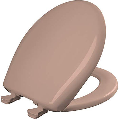 Bemis Classic Colors Slow Close Toilet Seat, Easy Clean Hinges and Durable Plastic Seat, Made in USA, Round, Wild Rose - color: Wild Rose, size: Round