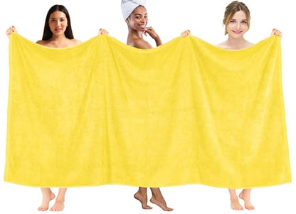 DAN RIVER Pack of 1 Oversized Bath Sheet, 40 x 80 Inches, Yellow | 100% Cotton Jumbo Bath Towel with Extra Large Coverage, Lightweight Feel, Super Soft & Quick Dry - color: Yellow, size: 40x80" Oversized Bath Sheet
