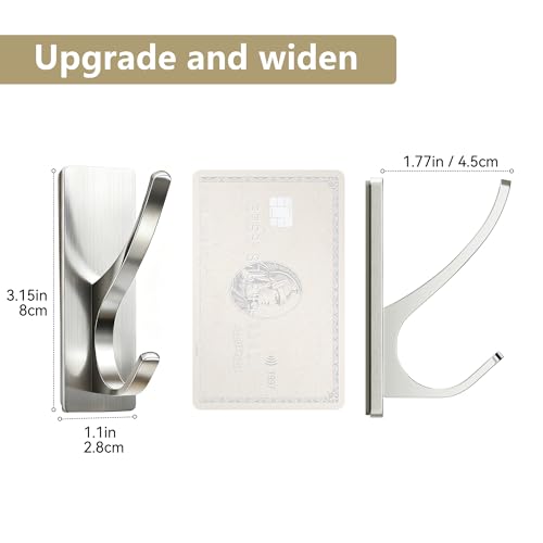 pickpiff Brush Nickel Self-Adhesive Hook, 13LB Hanger for Coat/Towel, 4 Pcs - color: Brushed Nickel, size: 4 Pack