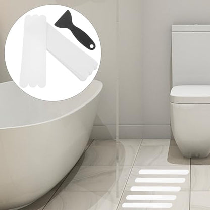 MAGICLULU 1set Self-Adhesive Strips for Bathtubs and Stairs Peva Non-Skid Tape Scraper and Easy to Install for Bathroom and Shower Safety