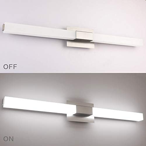 Brushed Nickel Bathroom Light Fixture - Modern LED Vanity Light Bar - 40 inch Bathroom Lighting Fixtures Over Mirror Cool Whtie 6000K - color: Brushed Nickel - Not Dimmable, size: 40 inch
