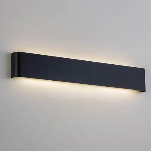 2 Pack 32.6in LED Bathroom Vanity Light, 32W Hardwired Fixture | 5 CCT Adjustable 3000K-6500K. Modern Black Wall Mounted Bathroom Light Fixture. Vanity Lights for Bathroom Over Mirror. - color: Black（32.6IN）, size: 1 Pack