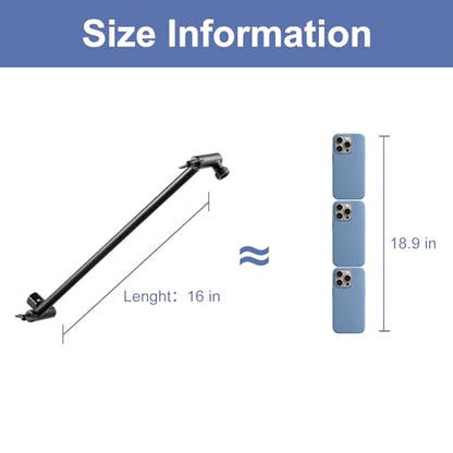 OFFO Shower Head Extension Arm, 16 in Shower Extension Arm with Locking Nut, Adjustable Height and Angle Shower Arm Extender, Universal G1/2 Connector for Fixed and Handheld ShowerHead, Matte Black - color: Matte Black, style: 16 in