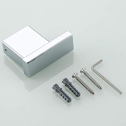 RANDOM Towel Hooks Bathroom Hardware Accessories Coat Hook 304 Stainless Steel Clothes Hook for Bath Kitchen Contemporary Hotel Style Wall Mounted 2 Pack. (Square, Chrome) - color: Single Hook-Polished Chrome