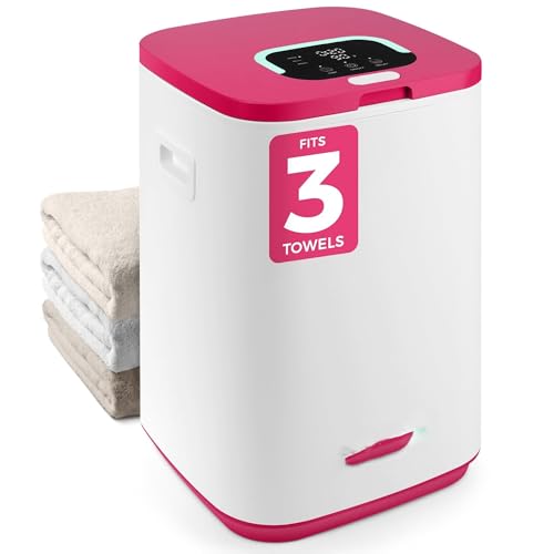 Bucket-23L Capacity Hot Warmer with Timer Function, Fits Up to Two Oversized Towels for Bathroom(Pink) - color: Pink