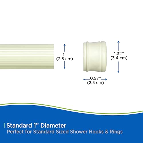 Kenney KN609L/52 Twist & Fit No Tools Spring Tension Standard Shower Curtain Rod with Non-Slip, Non-Scratch Ends, 42-72" Adjustable Length, Easy Install, Sage, 1" Diameter Rust Resistant Steel Tube - color: Sage