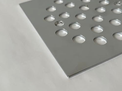 4-1/4 Inch Square Screw-in Shower Drain Cover (Chrome) | Square 4.25-inch design, Thickened 304 stainless steel,replaceable grate with matching screws for bathroom floor drain - color: Chrome