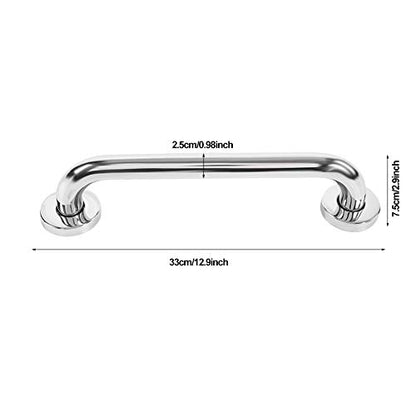 Stainless Steel Shower Grab Bar, 30cm/11.8 Inch, Curled Grip, Wall Mount, Non-Slip Safety Handle for Bathtubs and Showers