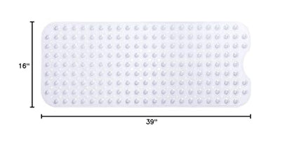 Extra-Long Non-Slip Bathtub & Shower Mat 39”x16” (Smooth/Non-Textured Tubs Only) Safe, Clean, Machine-Washable, Superior Grip&Drainage, Vinyl, Transparent Clear - color: Transparent Clear, size: 39" x 16" (Rectangular)