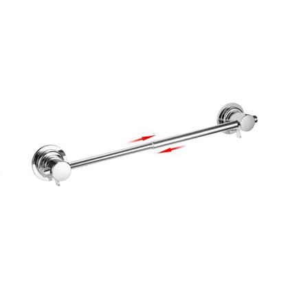 JiePai 17-28 Inch Extendable Suction Cup Towel Bar for Bathroom,Chrome | Adjustable,No Drill Removable Vacuum Towel Rail,Heavy Duty Wall Mount ,For Smooth Surfaces,for Bathroom & Kitchen - color: Chrome