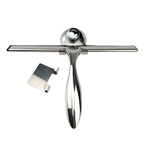 3pcs Stainless Steel Shower Squeegee for Glass Door Suction Cup and Hooks Holder