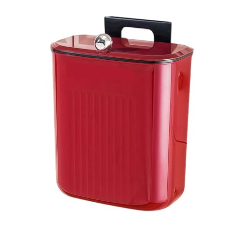 YSUEFIJO Wall Mounted Garbage Bin with Lid, Hanging Trash Can for Kitchen Bathroom Bedroom, Cabinet Door Waste Basket, Space Saving Rubbish Container, Practical Design Reduces Floor Space - color: A, size: Large