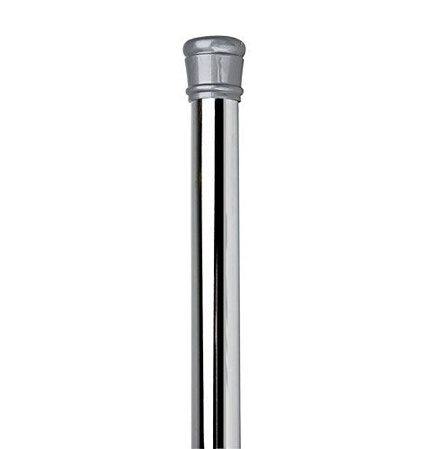 Tension Curtain Rod | Spring Loaded | Adjustable Expandable 42”-76” | Bathroom Shower Rod | Closet Pole | Room Divider | No Rust | No Drilling | Chrome - color: Silver
