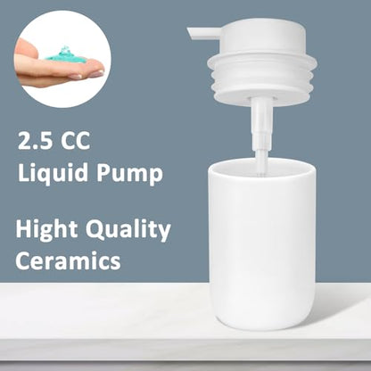 Soap Liquid Dispenser Ceramic with Easy-to-Press Pump Hand Liquid Dispenser for Shampoo Bathroom Countertop 13.5 oz - color: Liquid-white