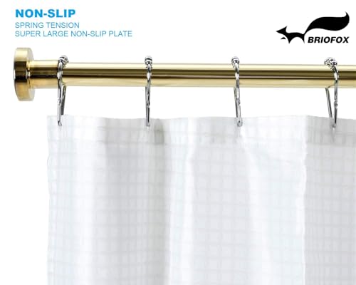 Spring Tension Curtain Rod 43-73 Inches, Rust-Resistance and Non-Slip Shower Curtain Rod for Window or Bathroom, Gold - color: Gold