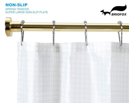Spring Tension Curtain Rod 43-73 Inches, Rust-Resistance and Non-Slip Shower Curtain Rod for Window or Bathroom, Gold - color: Gold