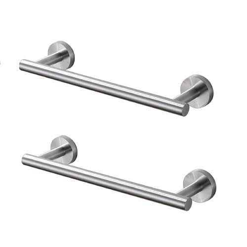 SEIDO Anti-Dropping Towel Bar with 9.6" Hanging Length, Stainless Steel Towel Bar for Bathroom Wall, Double Locking Design Hand Towel Holder, Brushed Nickel, 12 Inch, 2pc - color: Brushed Nickel, size: 12 Inch (2 Pack)