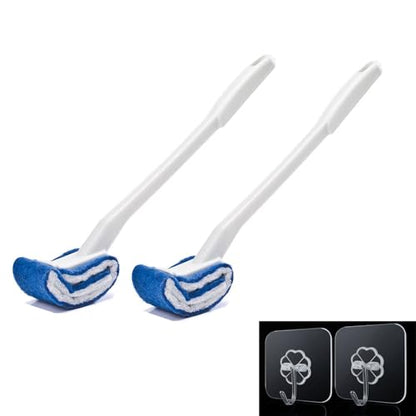 Toilet Brush Bowl Brush Bathroom Brush Under Rim Toilet Brush Scracth-Free Curved Good Grip Easy to use deep Cleaning No Scratching, Anti-Splashing Easy to Store (2pc White)