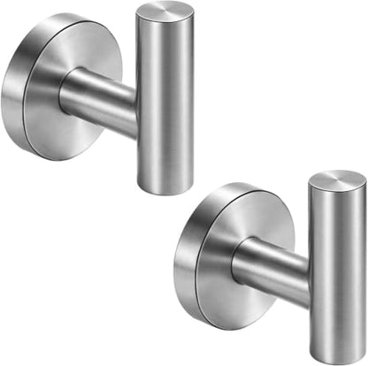 Nolimas Bathroom Towel Hooks SUS 304 Stainless Steel Coat Hook Round Clothes Towel Coat Robe Hook Cabinet Closet Door Sponges Holder for Bath Kitchen Garage Hotel,Wall Mounted, Brushed Nickel, 2Pack - color: 2pcs Brushed Nickel
