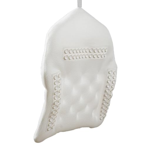 Bath Pillow for Bathtub, Breathable Polyester Headrest with Suction Cups, 20.5 x 15 in Neck and Back Support for Soaking Tub