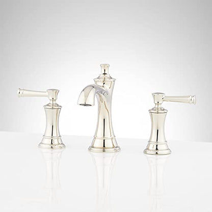 Signature Hardware 447873 Beasley 1.2 GPM Widespread Bathroom Faucet with Pop-Up Drain Assembly - color: Polished Nickel