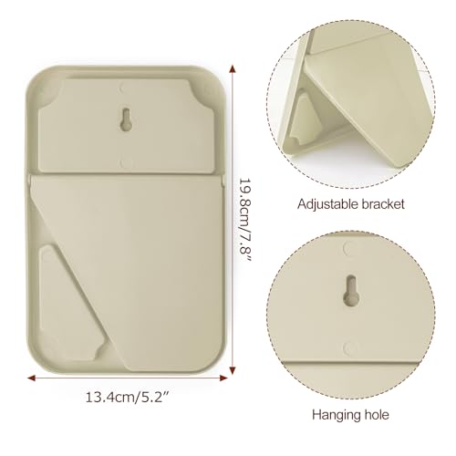 2Pcs Table Desk Vanity 8-Inch Makeup Mirror, Simple Portable Travel Mirror with Stand, Standing and Wall Hanging Dual-use Beige - color: 2pcs-beige