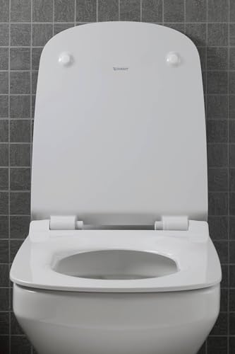 Duravit DuraStyle Elongated Toilet seat White High Gloss, Slow Closing, Stainless Steel Hinges