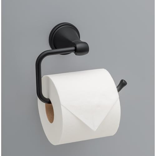Delta Faucet Becker (1-Pack) Toilet Paper Holder, Matte Black, Wall Mounted Euro Hook Design BCK50-MB - color: Matte Black