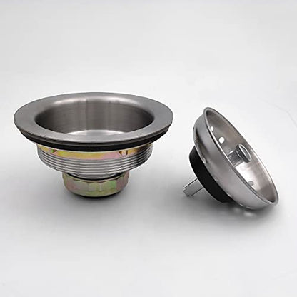 EADOT 3.5 Inch Nickel Sink Drain Assembly with Strainer Basket Stopper, 304 Stainless Steel Sink Strainer and Stopper