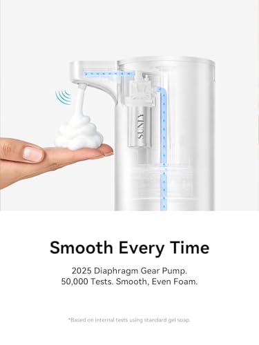 Automatic Foam Soap Dispenser, 0.2s Fast Sensor, USB-C Rechargeable, Smudge-Resistant Stainless Steel, Touchless Liquid & Foaming Soap Dispenser for Bathroom, Kitchen, Hotel, White - color: White