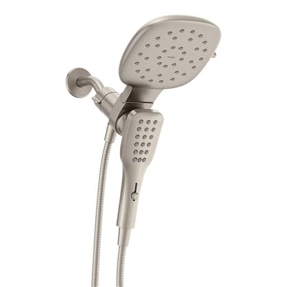 Moen Verso Eco-Performance Infiniti Dial Square Standard Shower Head With Detachable Hand Shower Combo, 7-Inch Spray Head, Spot Resist Nickel, 220C4EPSRN - color: Spot Resist Nickel