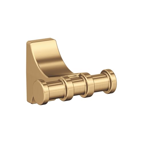 Amerock BH36050CZ | Champagne Bronze Double Robe Hook | 2-15/16 inch (75 mm) Length Towel Holder | Davenport | Towel Hook for Bathroom | Bathroom Hardware | Bath Accessories - color: Champagne Bronze, size: Robe Hook