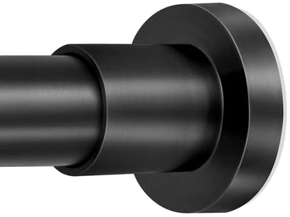 ZYRW Black Shower Curtain Rod 36-84 Inches (3-7ft) Non Rust Adjustable Shower Rod Spring Tension Non Slip No Drilling Stainless Steel Shower Rods for Bathroom Window - color: Matte Black, size: 36"-84"