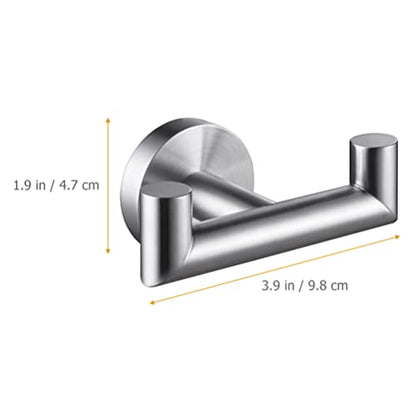 iplusmile Heavy Duty Stainless Steel Double Towel Hook Wall-Mounted Robe Hanger for Bathroom and -Saving Design and Towel Holder