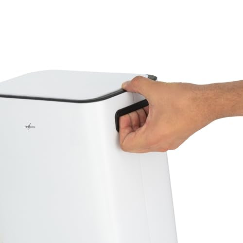 RED FACTOR Slim Small 1.3 Gallon Stainless Steel Pedal Trash Can with Soft Close Lid for Narrow Spaces – Wastebasket Bin with Removable Inner Bucket - color: Metallic White