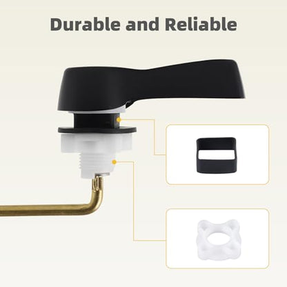 Universal Black Metal Toilet Handle Replacement, Solid Brass, Front Mount | Toilet Flush Handle Lever with Adjustable Stainless Steel Chain, Compatible with Kohler, American Standard, TOTO, Mansfield - color: Matte Black, style: Front Mount Design