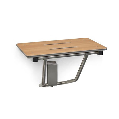 22" x 15" Teak Folding Wall Mount Shower Seat Bench, ADA Compliant - color: Teak, size: 22 inch