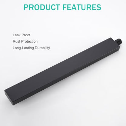16 Inch Shower Arm With Flange, Wall-Mounted Rain Shower Head Extension Arms,Made of Thicken Stainless Steel for Bathroom Rainfall Shower,Matte Black,SE-91118-16MB - color: Matte Black(91118)