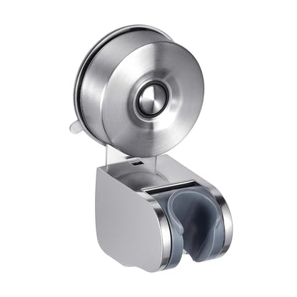 JOMOLA Suction Cup Shower Holder, Adjustable Stainless Steel Shower Head Holder with Strong Suction Cup for Different Wall, Universal Handheld Shower Bracket - style: Brushed Silver