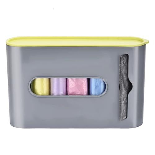 NIDONE Trash Bag Dispenser with Lid Punch-Free Wall Hanging Garbage Bag Storage Box Dustproof Waterproof Heavy Duty Minimalist Plastic Holder
