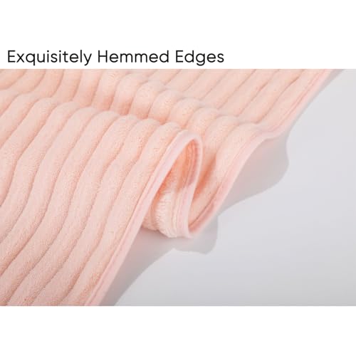 Luxury 2-Piece Quick-Dry Bath Towel Set 27.5X 55 Inches – Ultra Soft Microfiber for Bathroom, Bar, Pool, Gym & Travel – Elegant Twill Design - color: 2pink