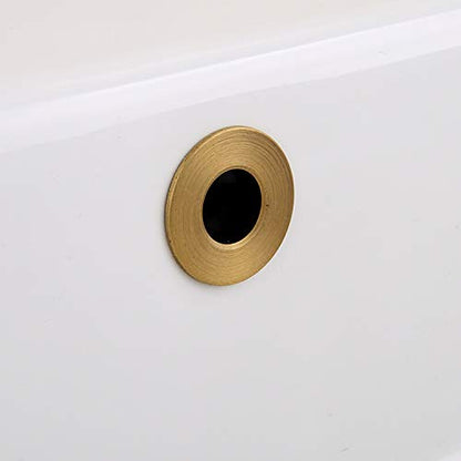 Sink Basin Trim Overflow Cover Brass Insert in Hole Round Caps Antique Brass - color: Antique Brass 1 Pc