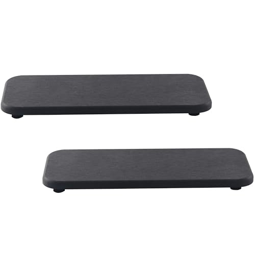NiuYichee 2 Pcs Water Absorbing Stone Trays, Kitchen/Bathroom Sink Soap Dish, Diatomite Tray Used for Hand Soap & Cosmetic Bottles in the Modern Home, 4" W x 9" L, Dark Gray - color: Dark Gray, size: 9" x 4"