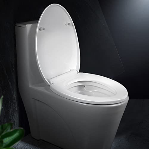 Quick Release Toilet Seat with Soft Close Mechanism, Universal Bathroom Toilet Lid with Removable Hinges, U Shape