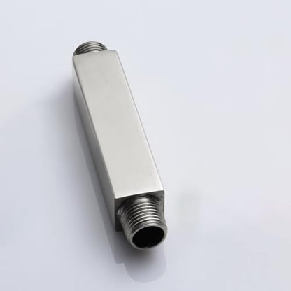Brushed Nickel Shower Arm with Flange, 4 inch, Short | Universal Replacement Part for Ceiling-Mounted Square Straight Shower Head Extension Arm Pipe, Stainless Steel - color: Brushed Nickel