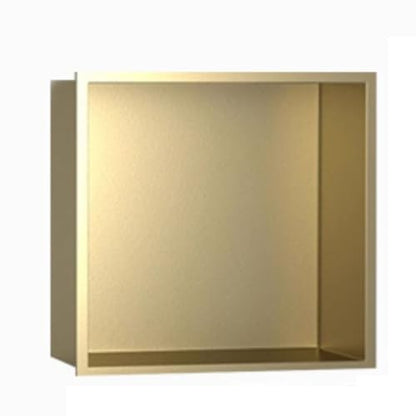 Recessed Niche Shower, Square Shower Caddy for Bathroom Storage, 304 Stainless Steel Shelf Insert, No Tile Needed,Gold - color: Gold