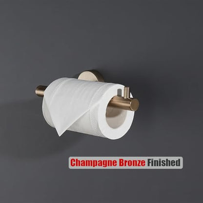 JQK Champagne Bronze Toilet Paper Holder, 5 Inch Tissue Paper Dispenser for Bathroom, 304 Stainless Steel Thick 0.8mm Wall Mount 2 Pack, TPH100-CB-P2 - color: Champagne Bronze, size: Bar(2 Pack)