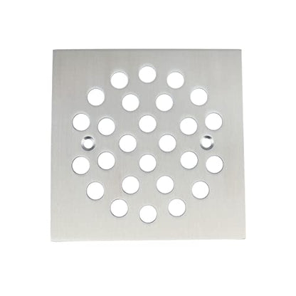 4-1/4 Inch Screw-in Square Floor Drain Cover Replacement Shower Grates with Screws (Brushed Nickel) - color: Brushed Nickel